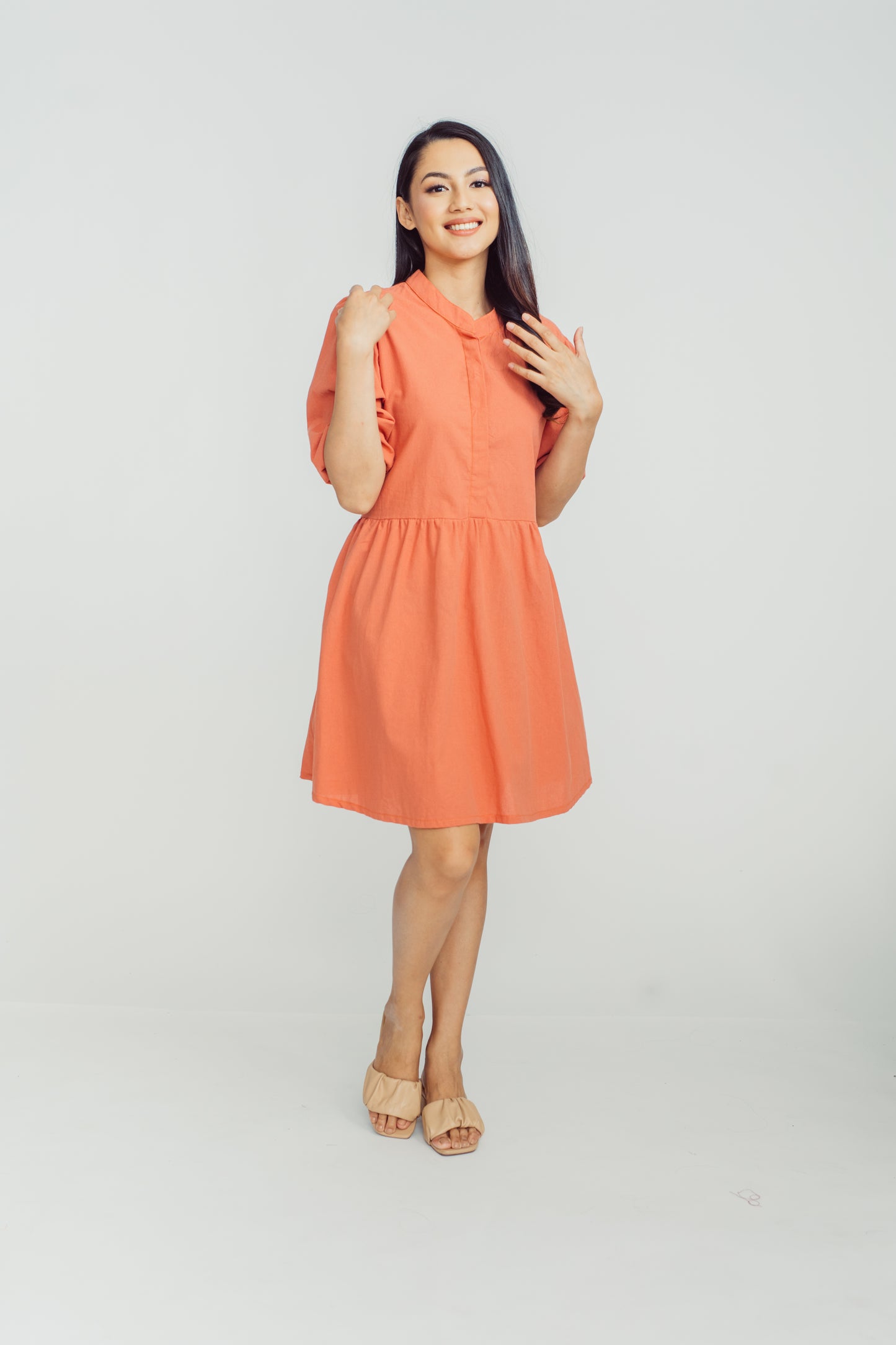 Sabel Short Dress Rust